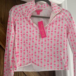 Lilly Pulitzer pink pineapple cropped sweatshirt xxsmall